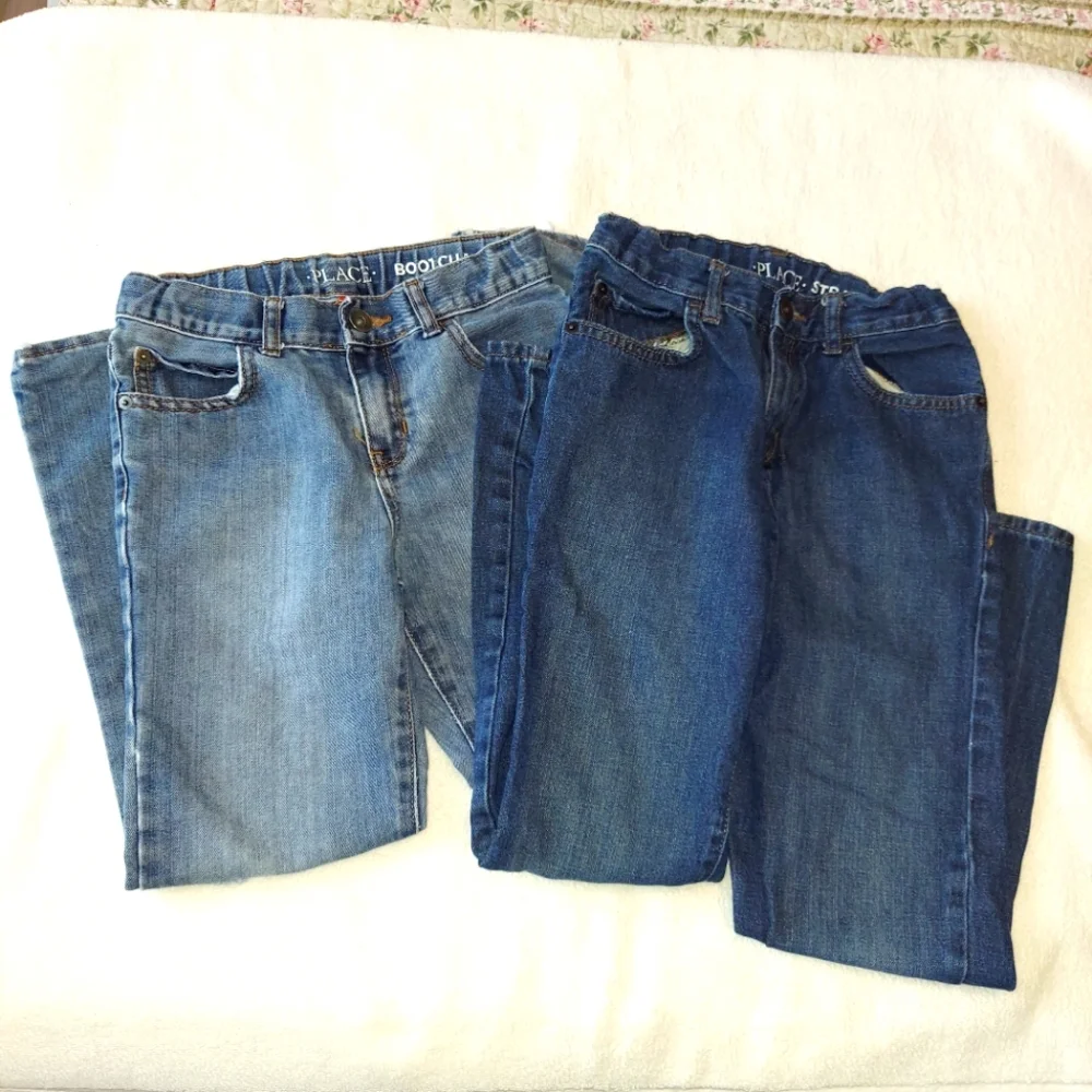 Two pair of girls jeans size 8 and size 10 both Children's Place